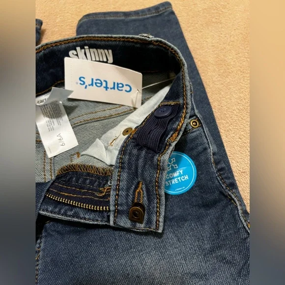 Carter’s Boys Jeans Skinny Snap Closure Adjustable Waist Size 6 NWT - Picture 6 of 7